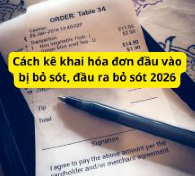 Cách kê khai hóa đơn đầu vào bị bỏ sót, đầu ra bỏ sót 2026