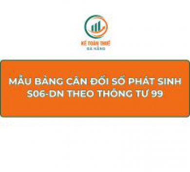 Mẫu bảng cân đối số phát sinh S06-DN theo Thông tư 99