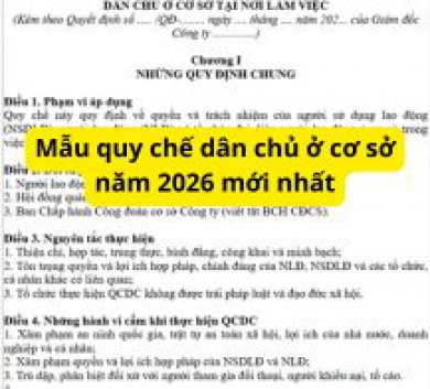 Mẫu quy chế dân chủ ở cơ sở năm 2026 mới nhất