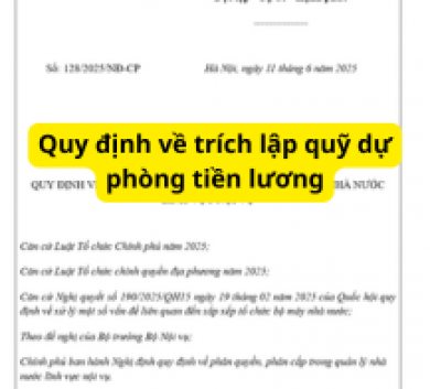 Quy định về trích lập quỹ dự phòng tiền lương