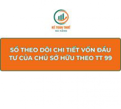 Sổ theo dõi chi tiết vốn đầu tư của chủ sở hữu theo Thông tư 99