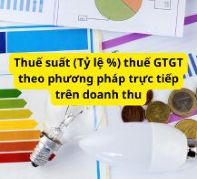 Thuế suất (Tỷ lệ %) thuế GTGT theo phương pháp trực tiếp trên doanh thu
