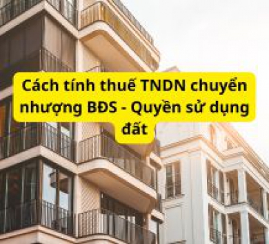 Cách tính thuế TNDN chuyển nhượng BĐS - Quyền sử dụng đất