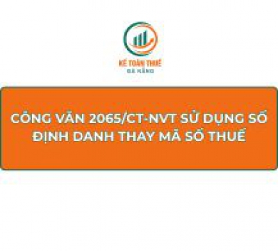 Công văn 2065/CT-NVT sử dụng số định danh thay mã số thuế