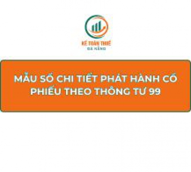 Mẫu Sổ chi tiết phát hành cổ phiếu Theo Thông tư 99