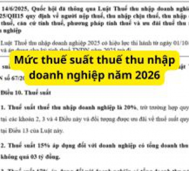 Mức thuế suất thuế thu nhập doanh nghiệp năm 2026