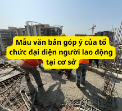 Mẫu văn bản góp ý của tổ chức đại diện người lao động tại cơ sở